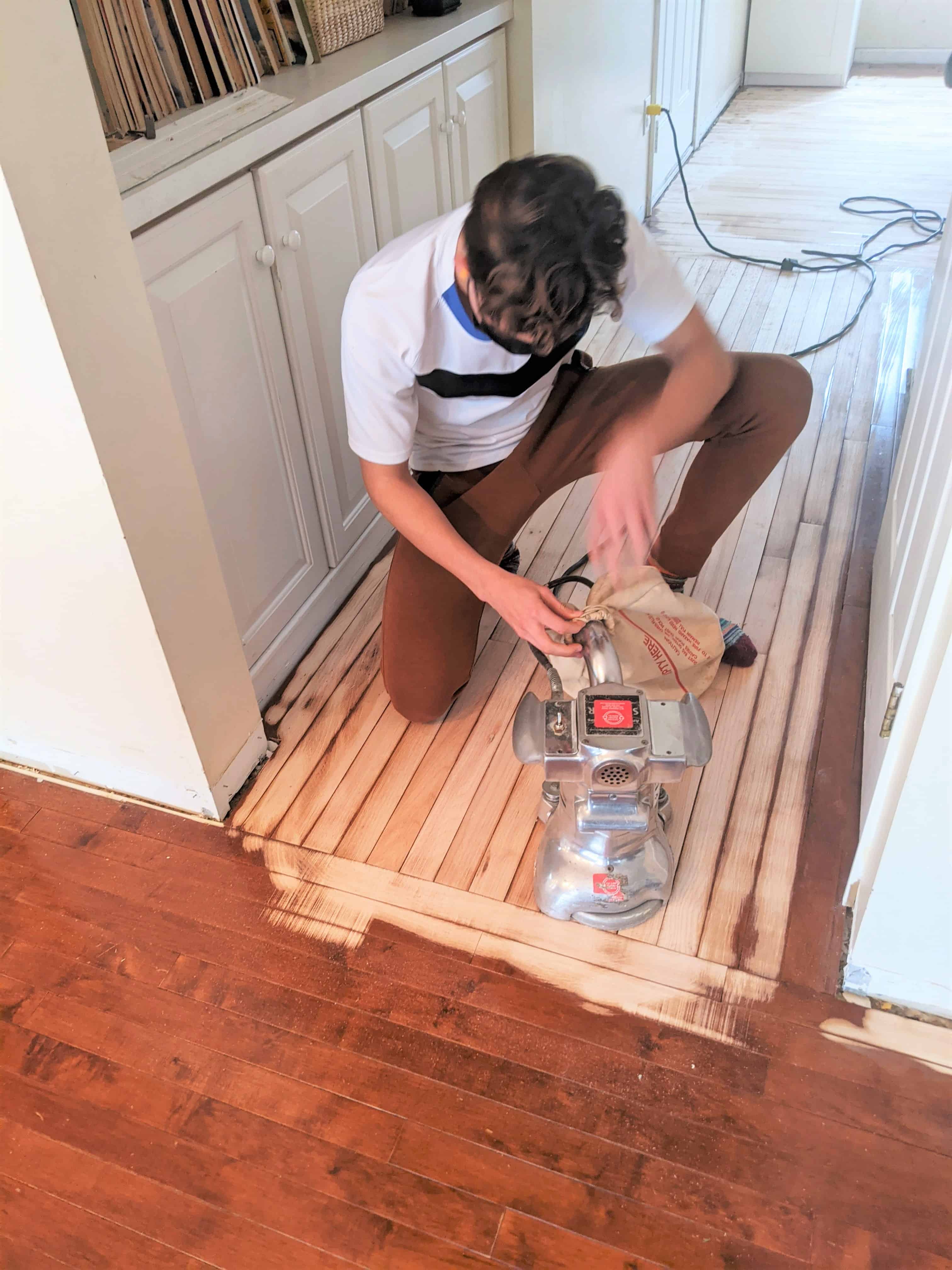 Sanding new deals hardwood floors