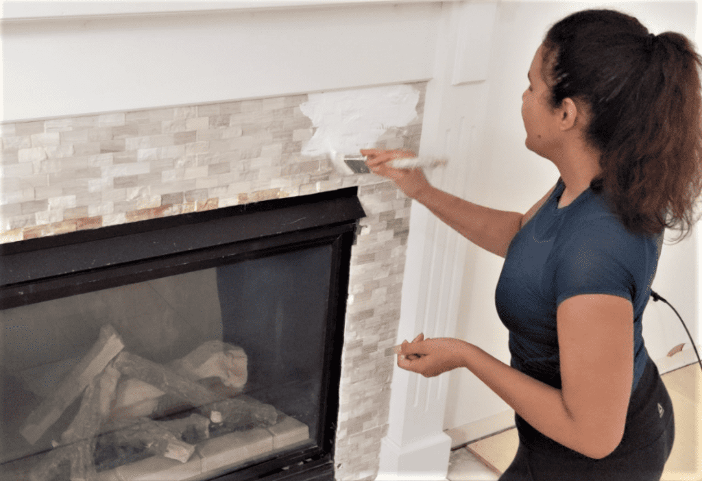 painting fireplace