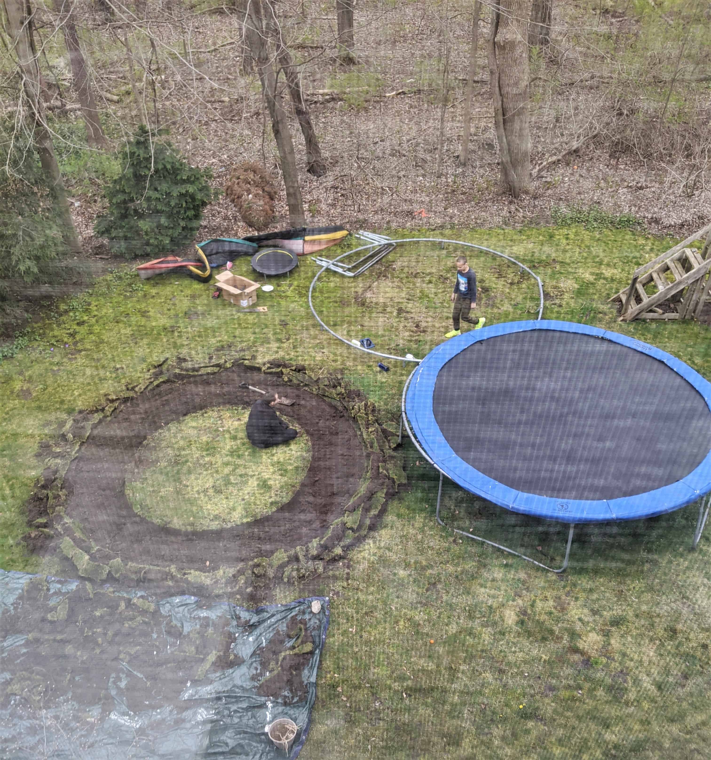 digging trampoline hole