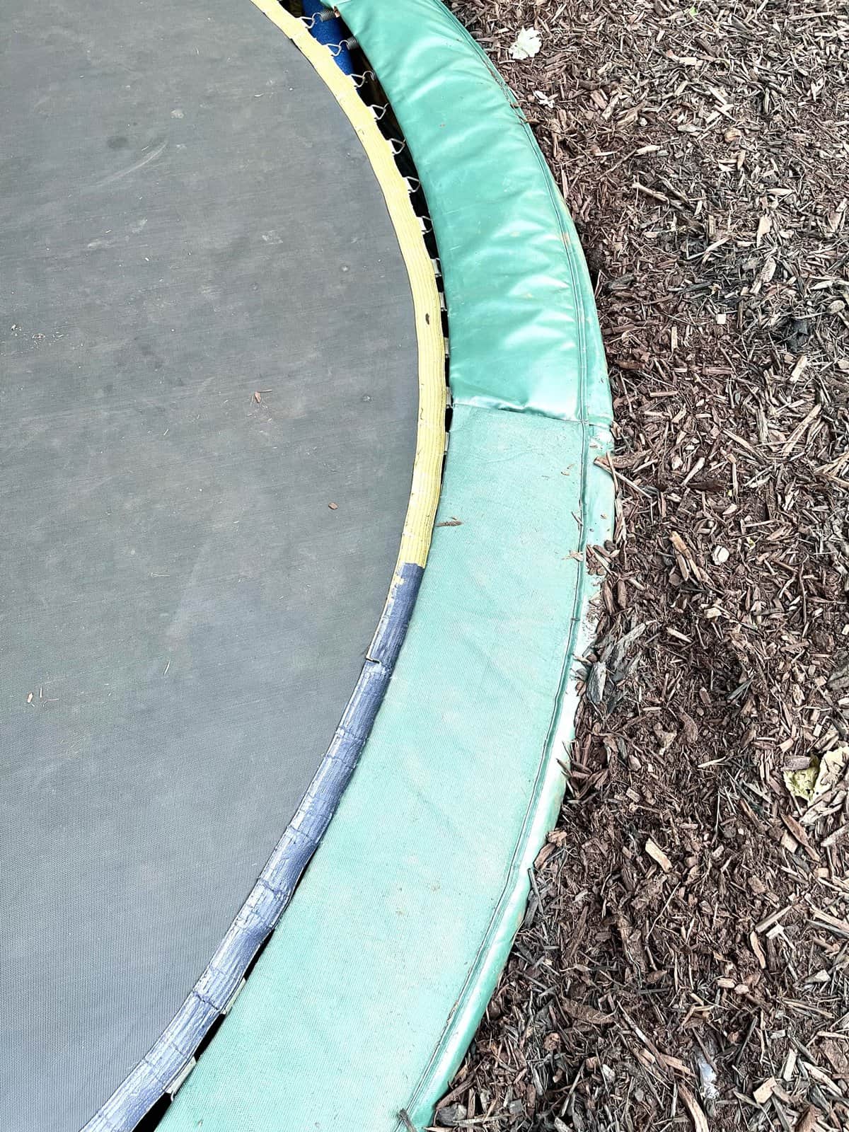 trampoline with green pad