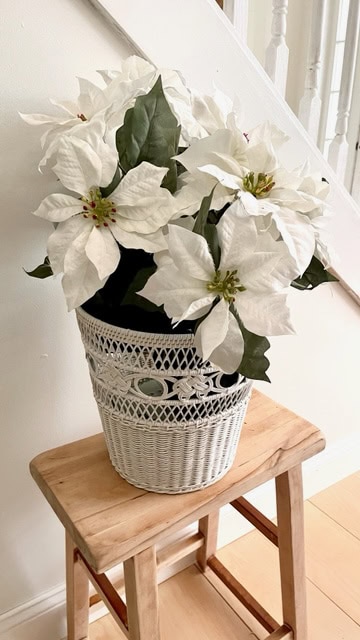 wicker basket with flowers