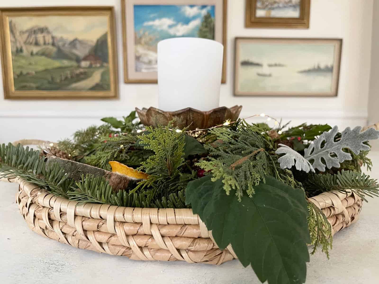 Nature Inspired Christmas Centerpiece