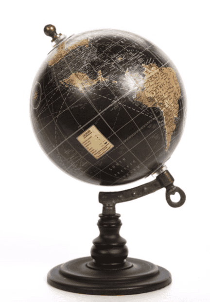dark colored world globe