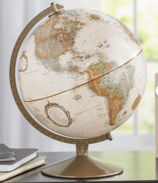 neutral colored world globe