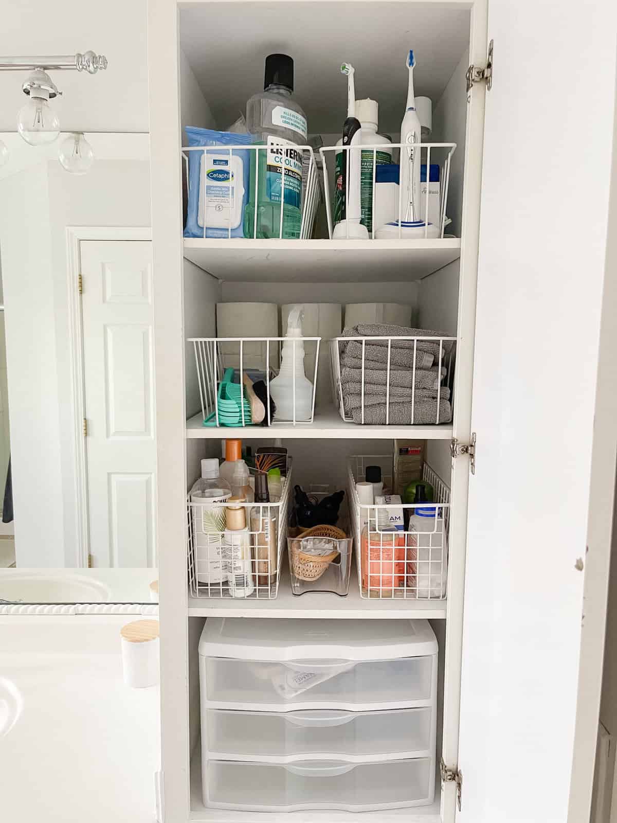 Organizing Bathroom Cabinets amazon containers