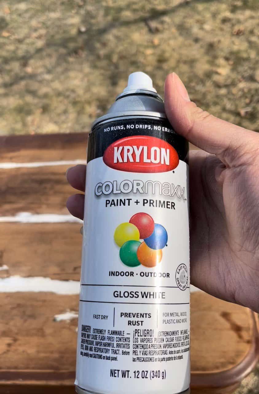 white kyrlon spray paint furniture diy