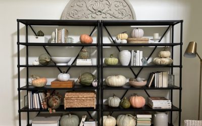 Shelf Styling with Pumpkins for Fall