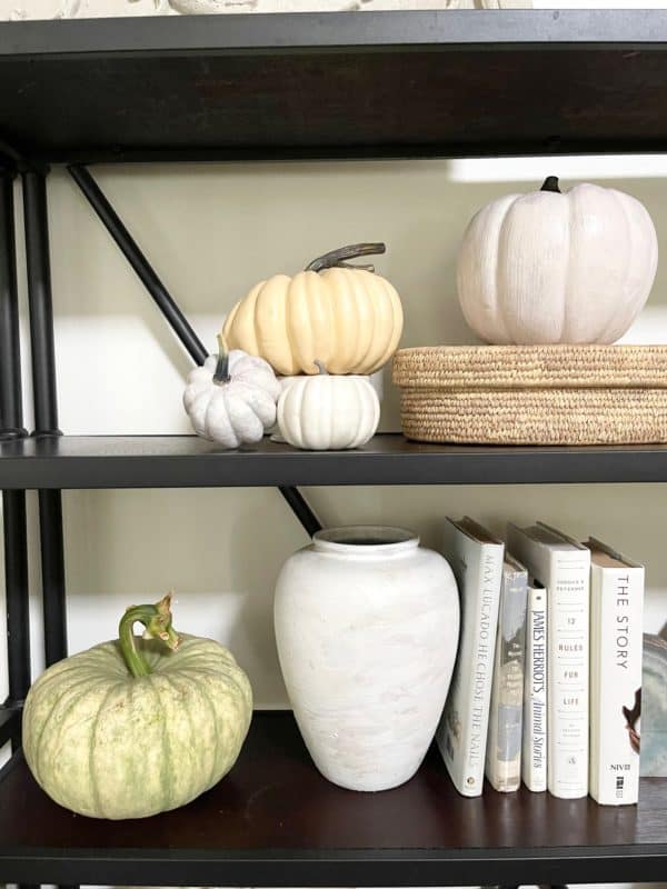 Shelf Styling with Pumpkins for Fall Pure Happy Home