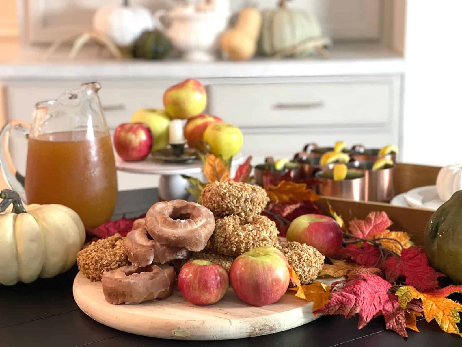 donuts and cider fall dessert
