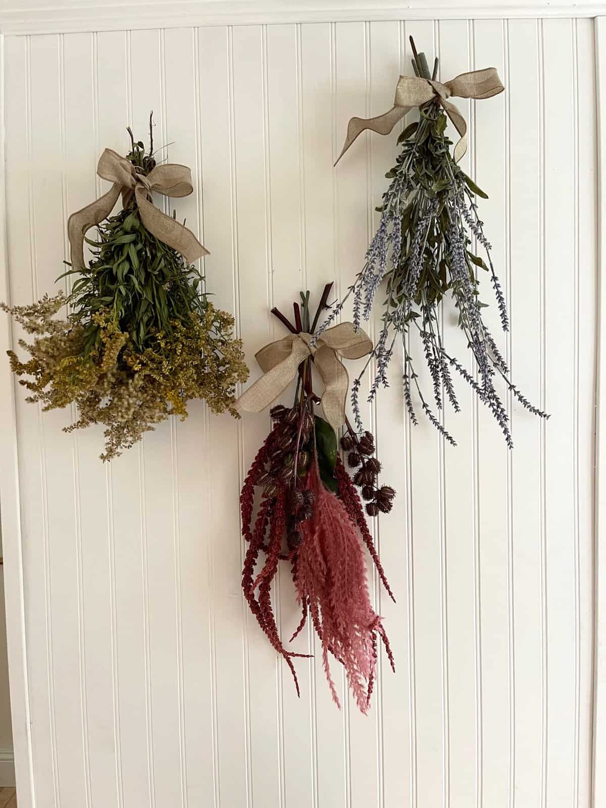 hanging dried flowers cottage style