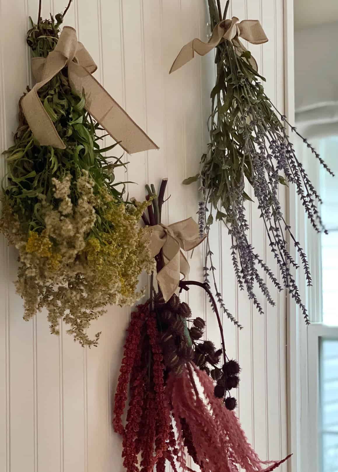 hanging dried flowers real and faux