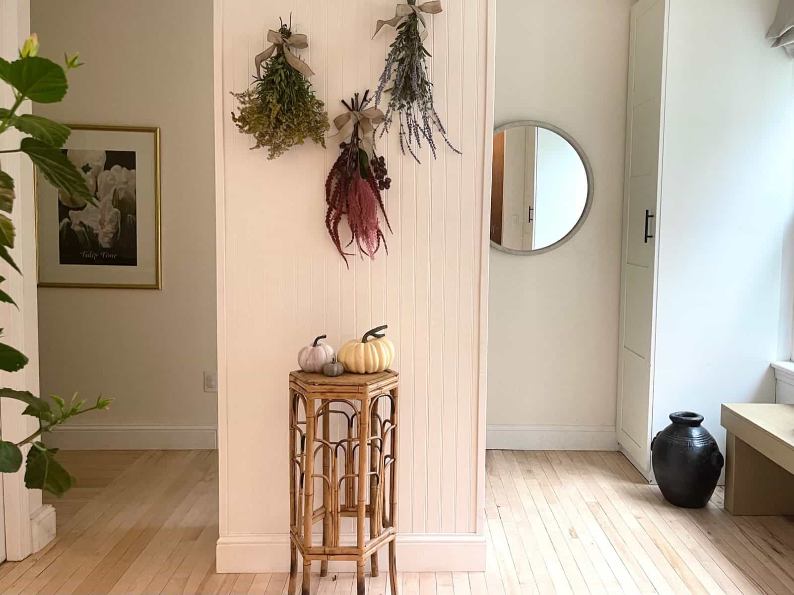 hanging dried flowers in the home