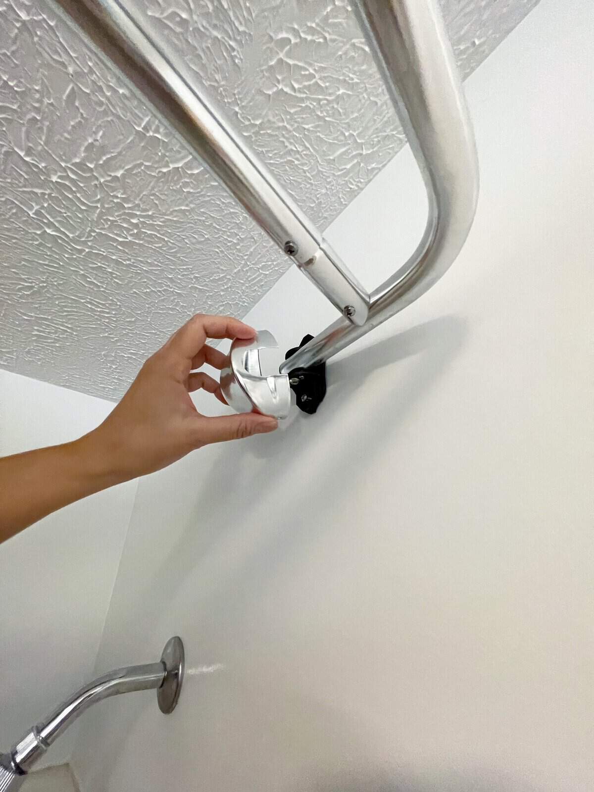 replacing shower glass door double curtain rod