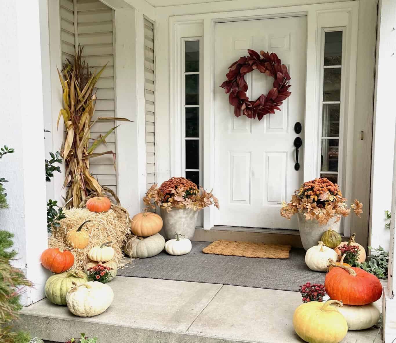 fall front porch sustainable decor